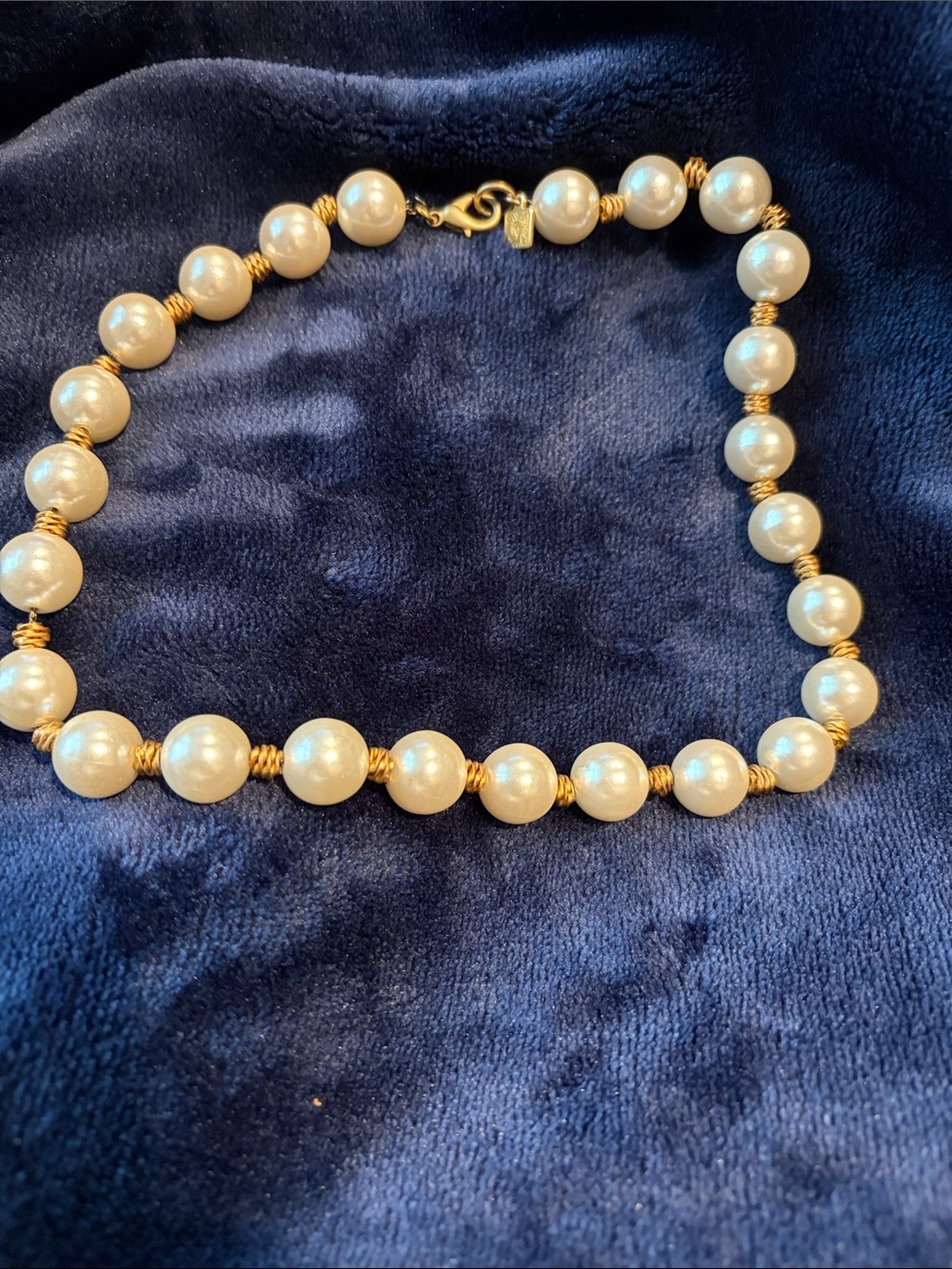 Anne Klein  Pearl and Gold Bead Necklace